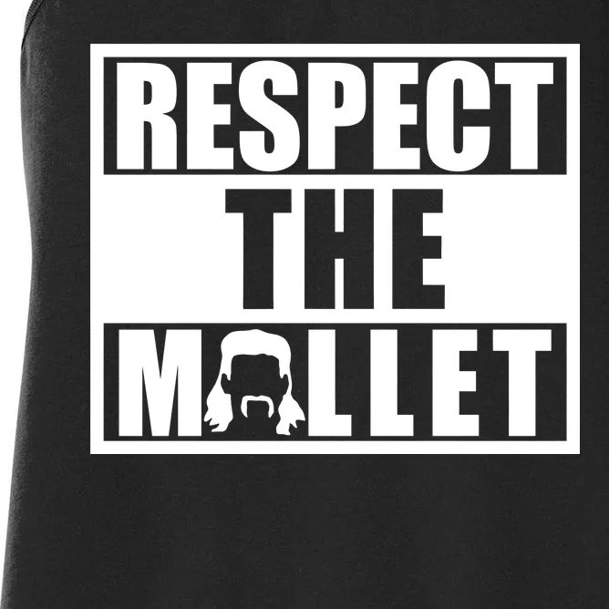 Respect The Mullet Hair Game Box Graphic Women's Racerback Tank