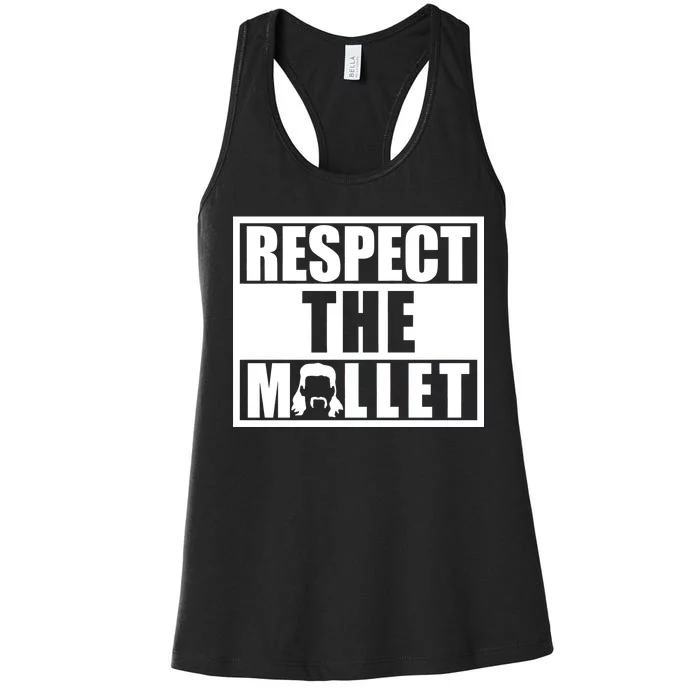 Respect The Mullet Hair Game Box Graphic Women's Racerback Tank