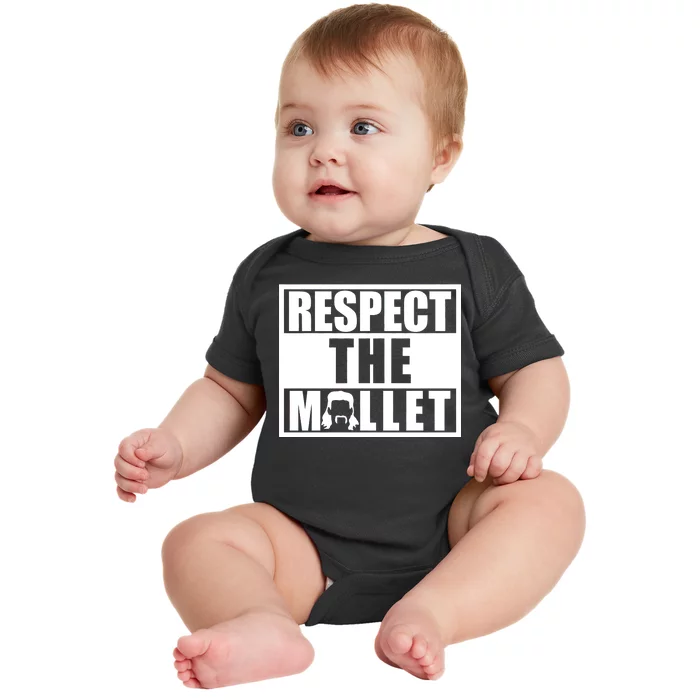 Respect The Mullet Hair Game Box Graphic Baby Bodysuit