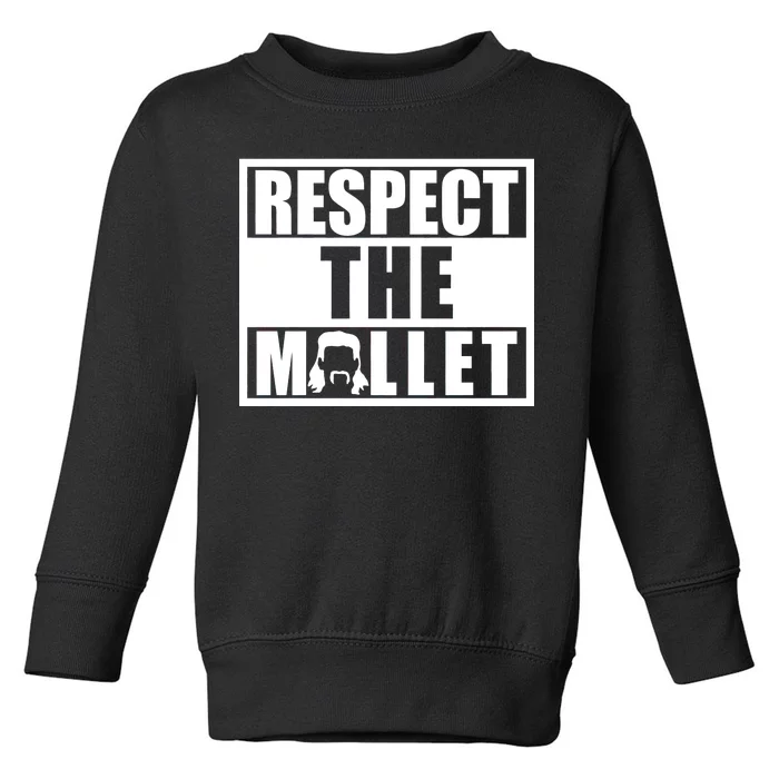 Respect The Mullet Hair Game Box Graphic Toddler Sweatshirt