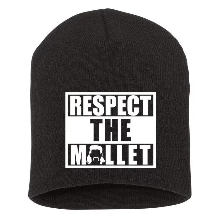 Respect The Mullet Hair Game Box Graphic Short Acrylic Beanie