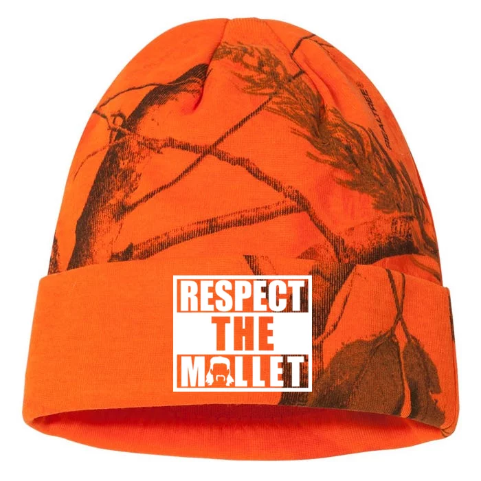 Respect The Mullet Hair Game Box Graphic Kati - 12in Camo Beanie