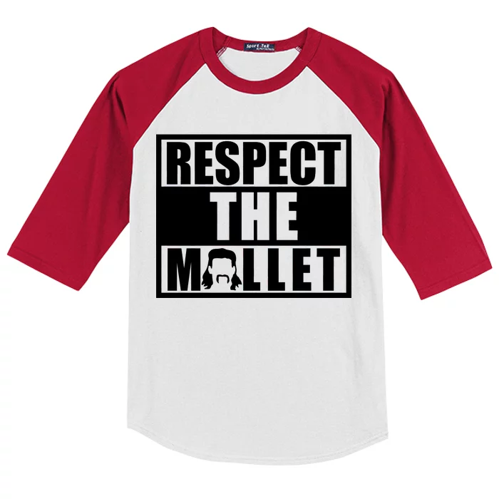 Respect The Mullet Hair Game Box Graphic Kids Colorblock Raglan Jersey