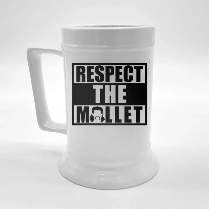 Respect The Mullet Hair Game Box Graphic Front & Back Beer Stein