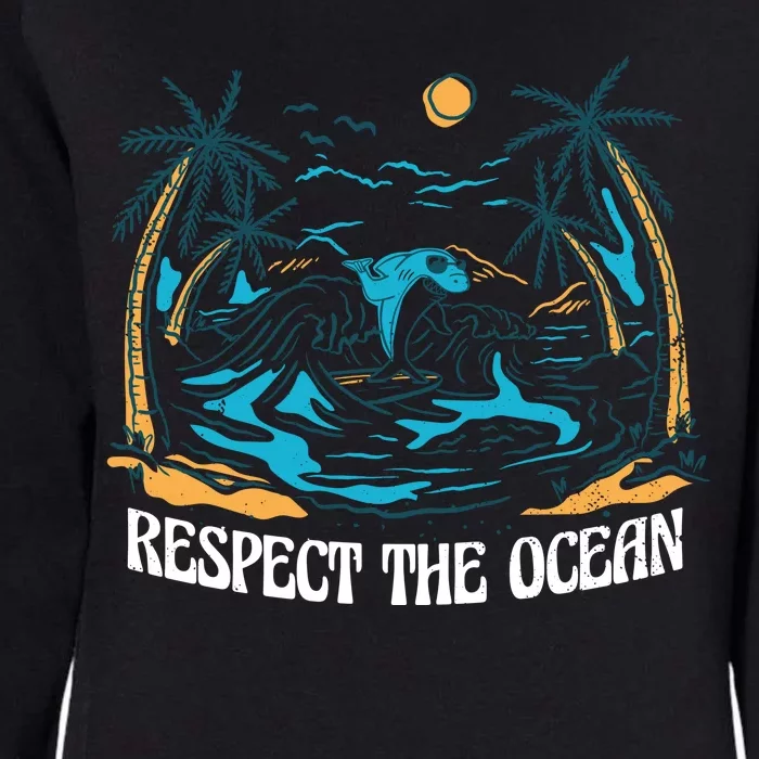 Respect The Ocean Womens California Wash Sweatshirt