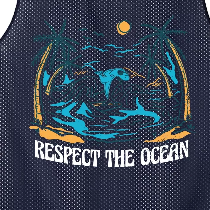 Respect The Ocean Mesh Reversible Basketball Jersey Tank