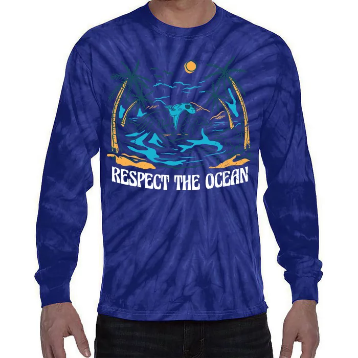 Respect The Ocean Tie-Dye Long Sleeve Shirt