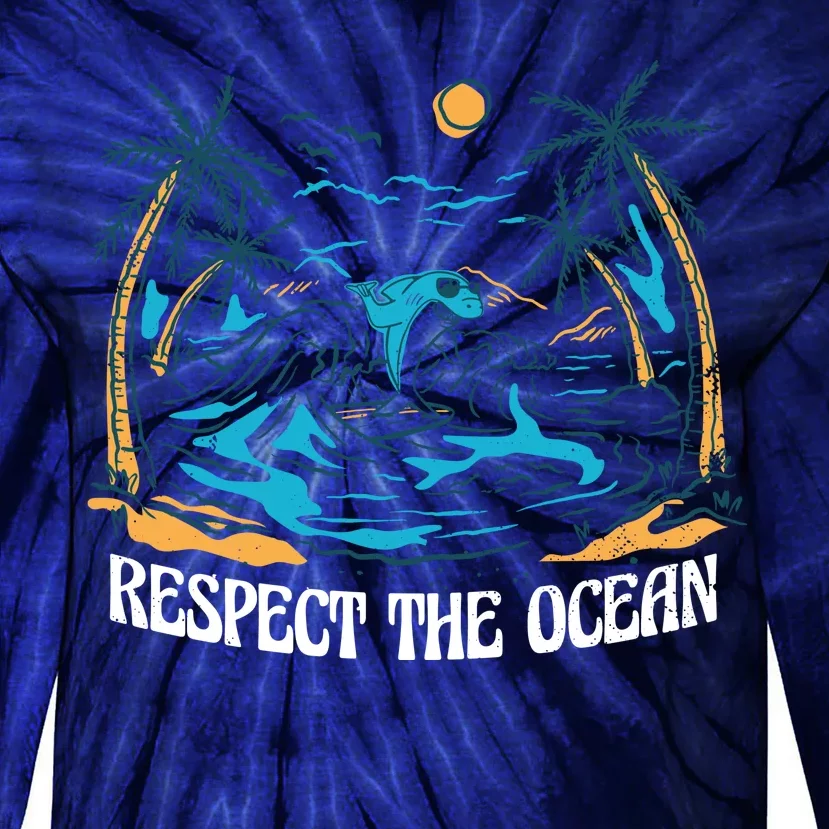 Respect The Ocean Tie-Dye Long Sleeve Shirt