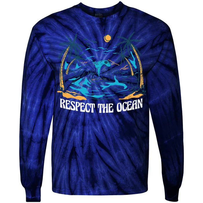 Respect The Ocean Tie-Dye Long Sleeve Shirt