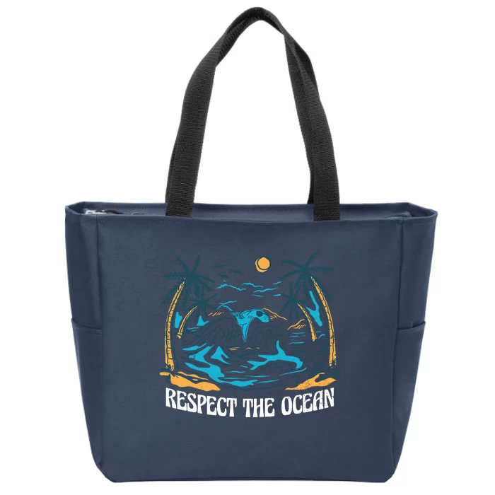 Respect The Ocean Zip Tote Bag