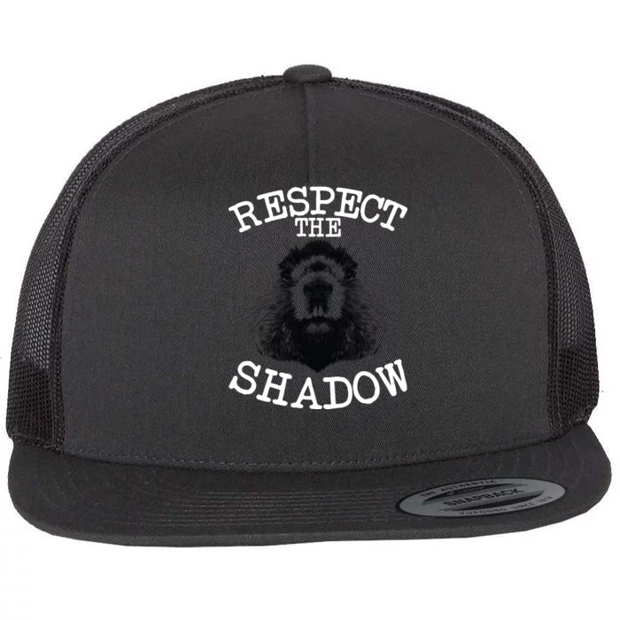 Respect The Shadow Groundhog Flat Bill Trucker Hat