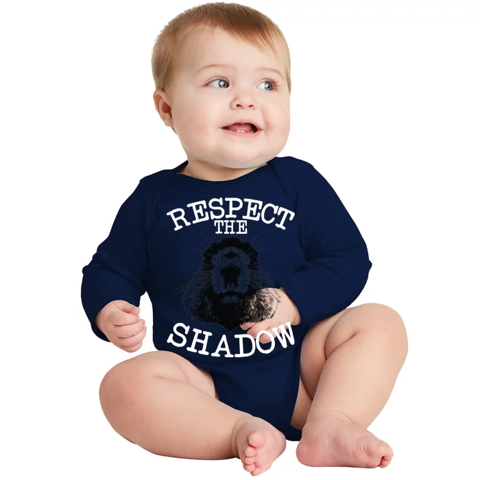 Respect The Shadow Groundhog Baby Long Sleeve Bodysuit