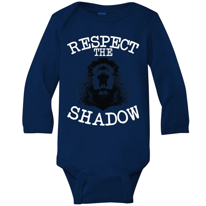 Respect The Shadow Groundhog Baby Long Sleeve Bodysuit