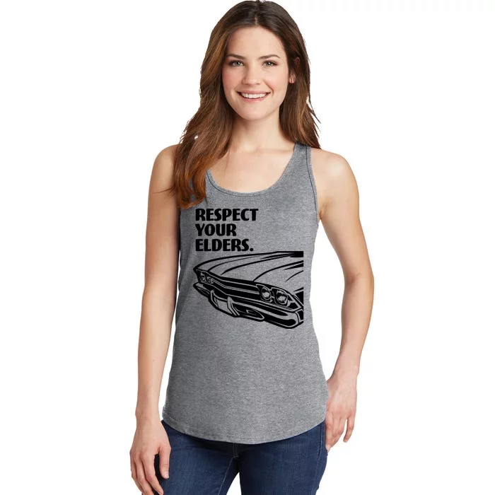 Respect Your Elders Vintage Classic Cars Ladies Essential Tank