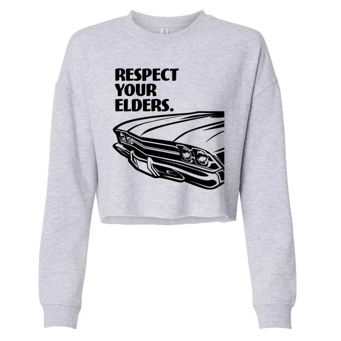 Respect Your Elders Vintage Classic Cars Cropped Pullover Crew