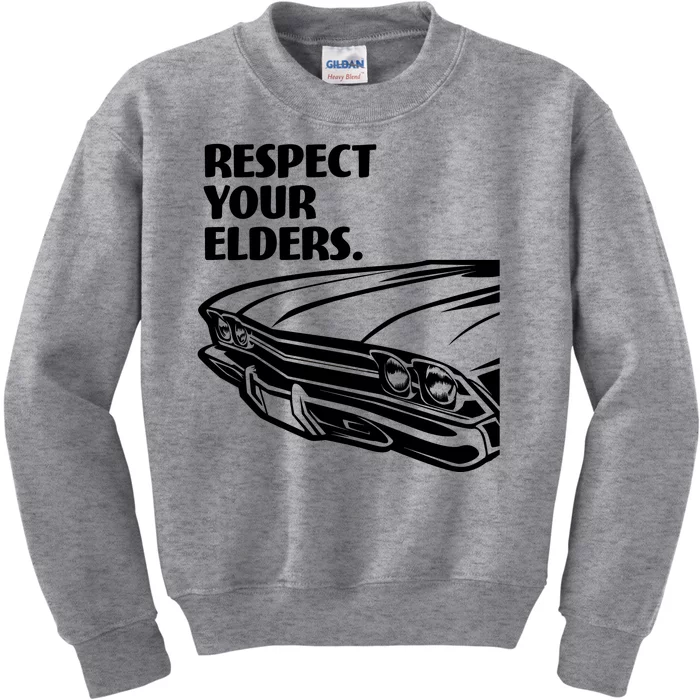 Respect Your Elders Vintage Classic Cars Kids Sweatshirt