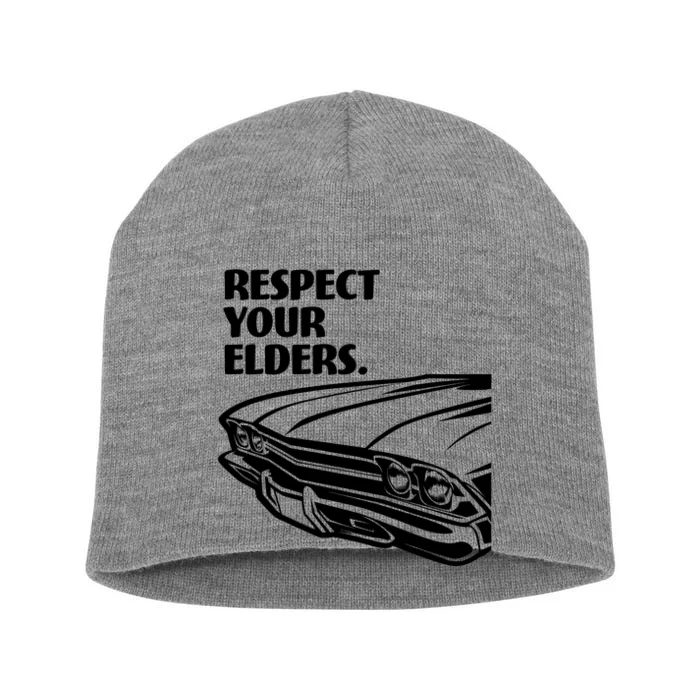 Respect Your Elders Vintage Classic Cars Short Acrylic Beanie