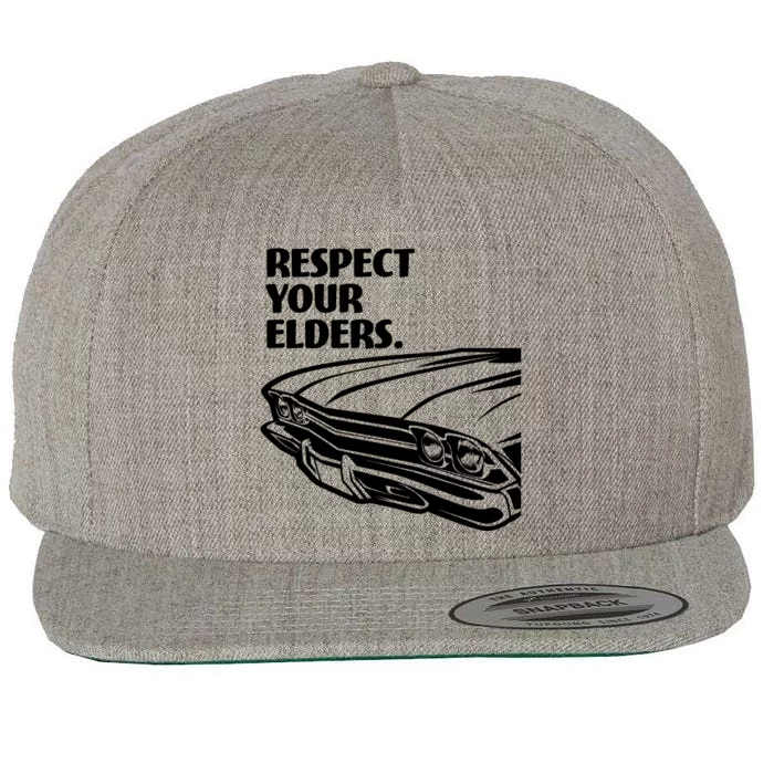 Respect Your Elders Vintage Classic Cars Wool Snapback Cap