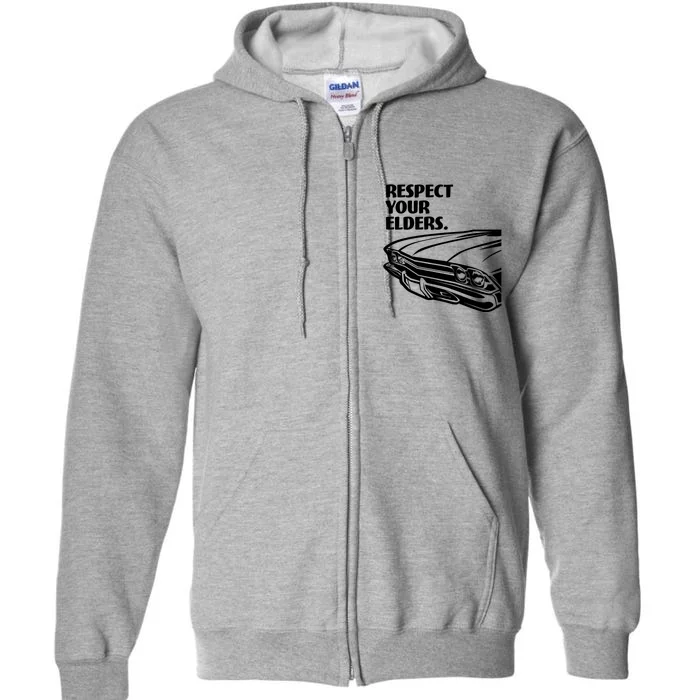 Respect Your Elders Vintage Classic Cars Full Zip Hoodie