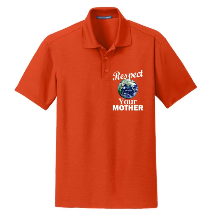 Respect your Mother Earth Dry Zone Grid Performance Polo