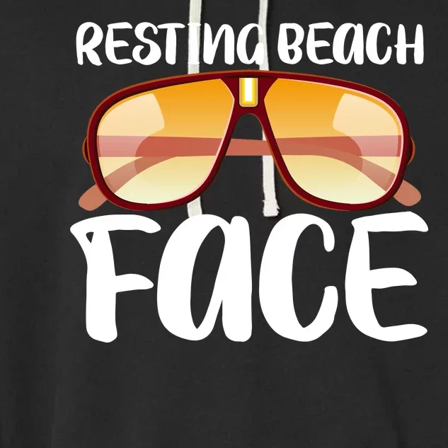 Resting Beach Face Summer Shades Garment-Dyed Fleece Hoodie