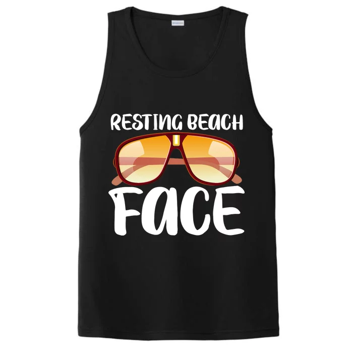 Resting Beach Face Summer Shades Performance Tank