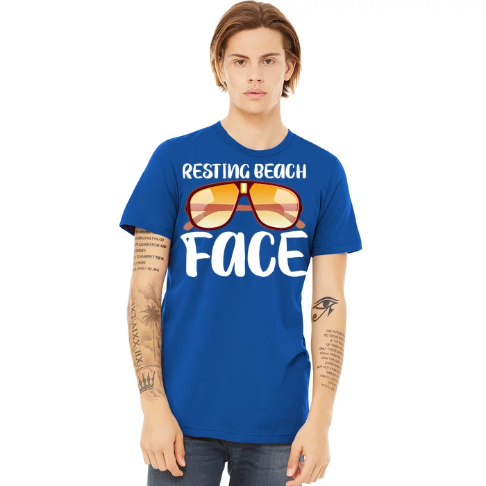 Resting Beach Face Summer Shades Premium T-Shirt