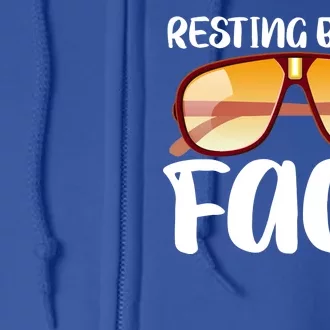 Resting Beach Face Summer Shades Full Zip Hoodie