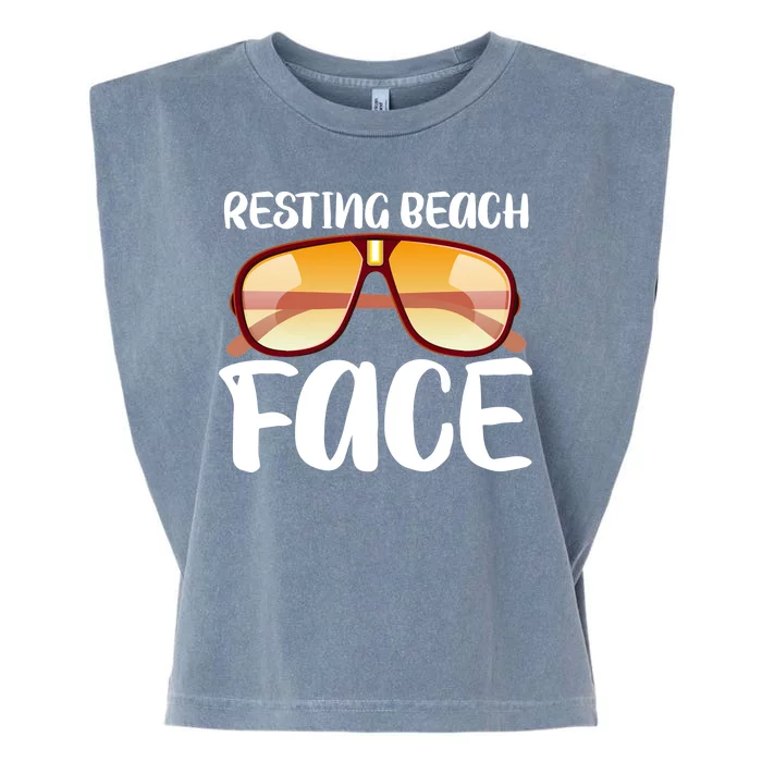 Resting Beach Face Summer Shades Garment-Dyed Women's Muscle Tee