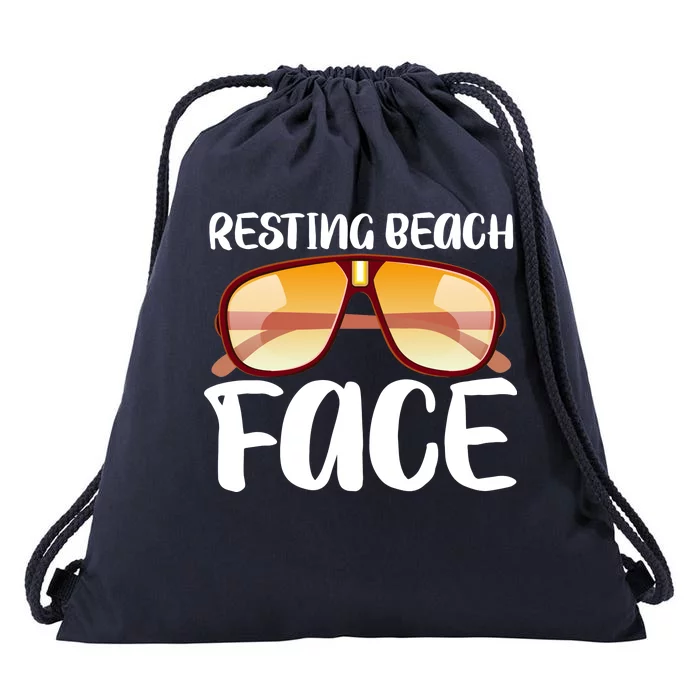 Resting Beach Face Summer Shades Drawstring Bag