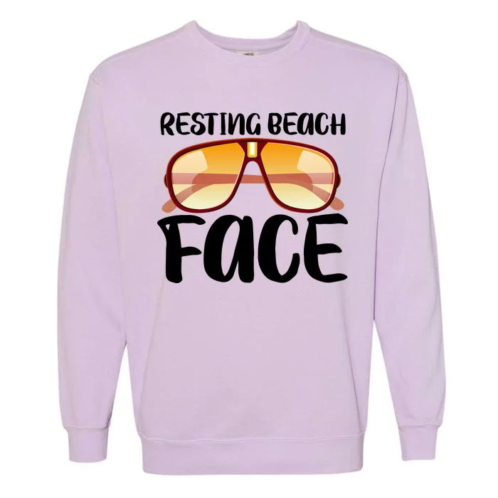 Resting Beach Face Summer Shades Garment-Dyed Sweatshirt