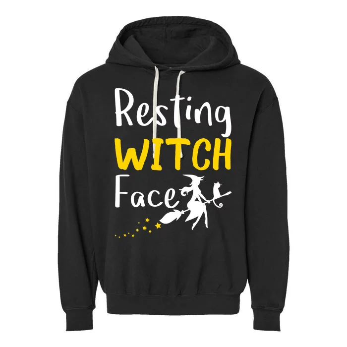 Resting Witch Face Garment-Dyed Fleece Hoodie