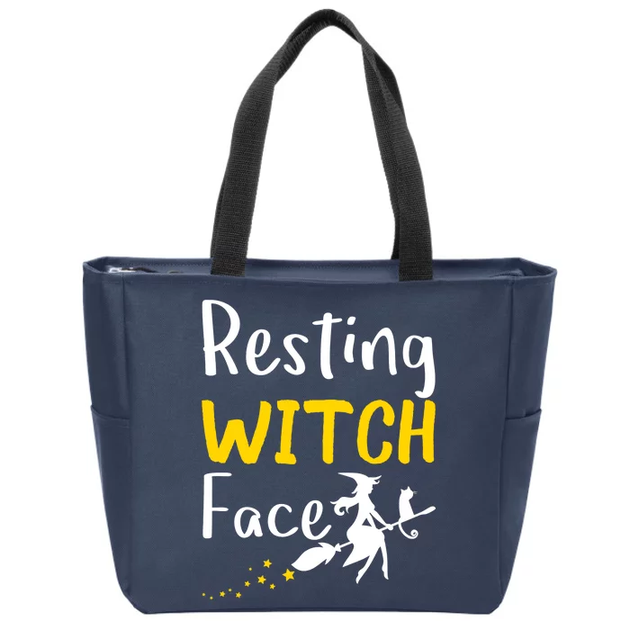 Resting Witch Face Zip Tote Bag