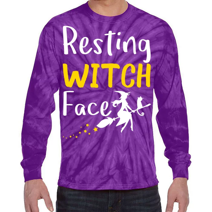 Resting Witch Face Tie-Dye Long Sleeve Shirt