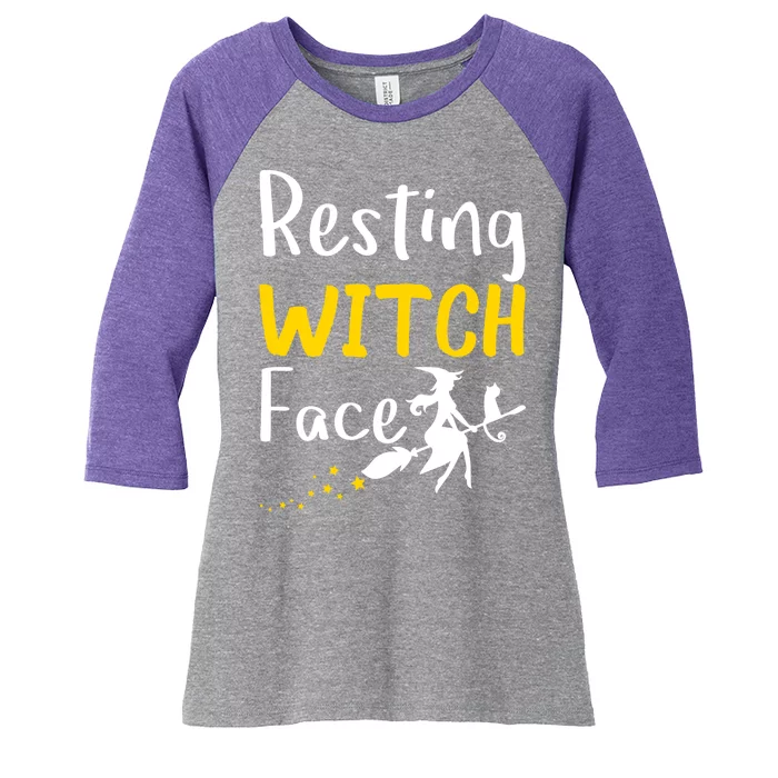 Resting Witch Face Women's Tri-Blend 3/4-Sleeve Raglan Shirt