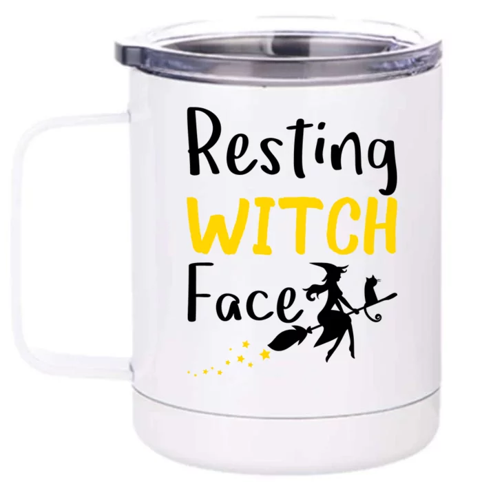 Resting Witch Face Front & Back 12oz Stainless Steel Tumbler Cup