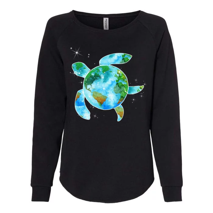 Restore Earth Sea Turtle Art Save The Planet Womens California Wash Sweatshirt