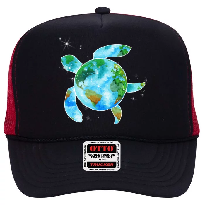 Restore Earth Sea Turtle Art Save The Planet High Crown Mesh Trucker Hat