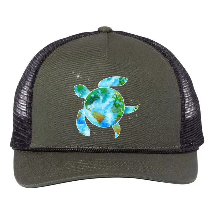 Restore Earth Sea Turtle Art Save The Planet Retro Rope Trucker Hat Cap