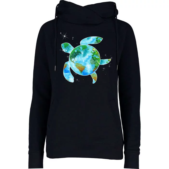 Restore Earth Sea Turtle Art Save The Planet Womens Funnel Neck Pullover Hood