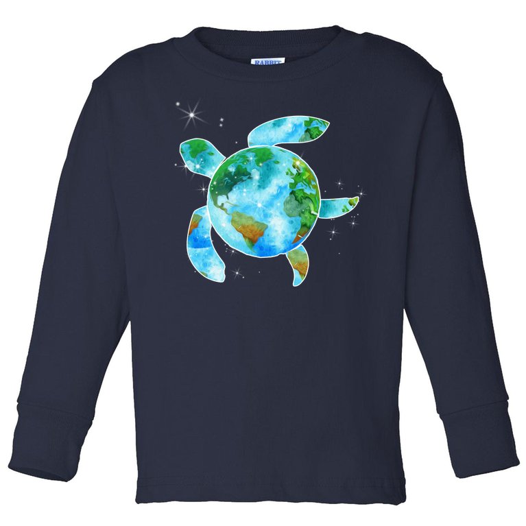 Restore Earth Sea Turtle Art Save The Planet Toddler Long Sleeve Shirt