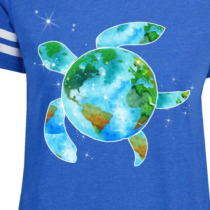 Restore Earth Sea Turtle Art Save The Planet Enza Ladies Jersey Football T-Shirt