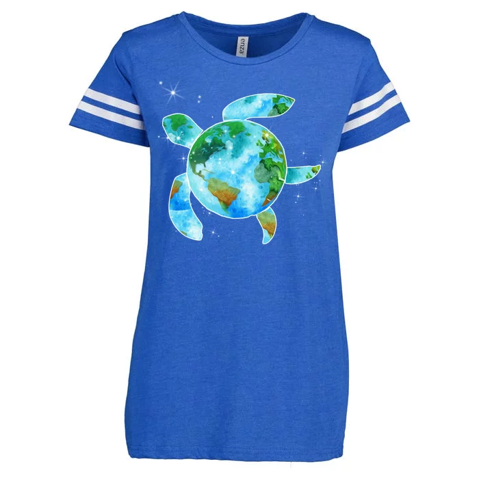 Restore Earth Sea Turtle Art Save The Planet Enza Ladies Jersey Football T-Shirt