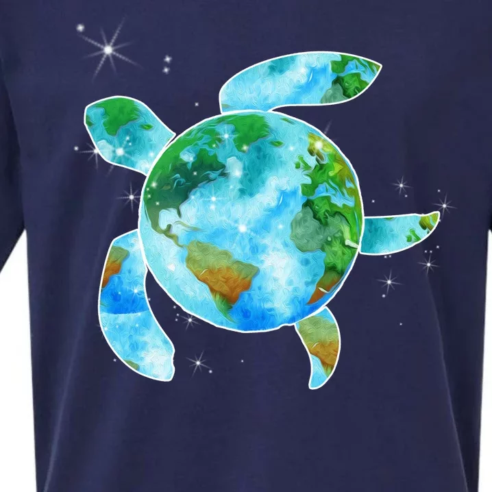 Restore Earth Sea Turtle Art Save The Planet Sueded Cloud Jersey T-Shirt