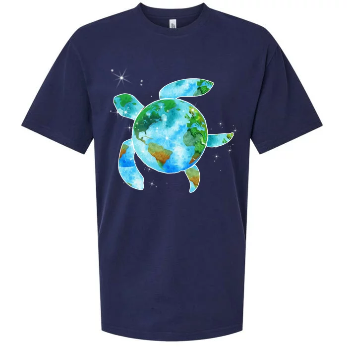 Restore Earth Sea Turtle Art Save The Planet Sueded Cloud Jersey T-Shirt