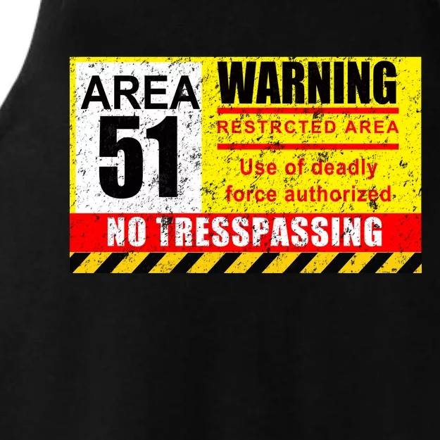 Restricted Area 51 No Trespassing Funny Ladies Tri-Blend Wicking Tank