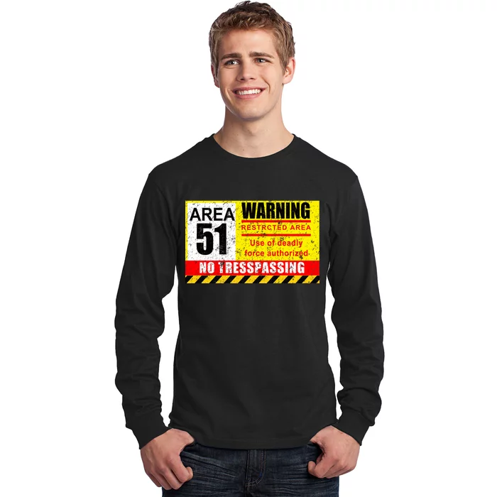 Restricted Area 51 No Trespassing Funny Long Sleeve Shirt