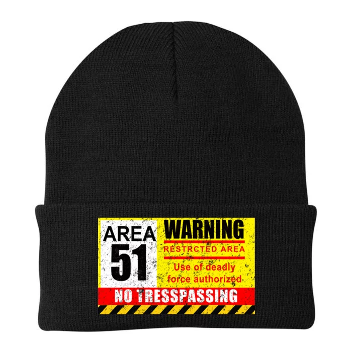 Restricted Area 51 No Trespassing Funny Knit Cap Winter Beanie