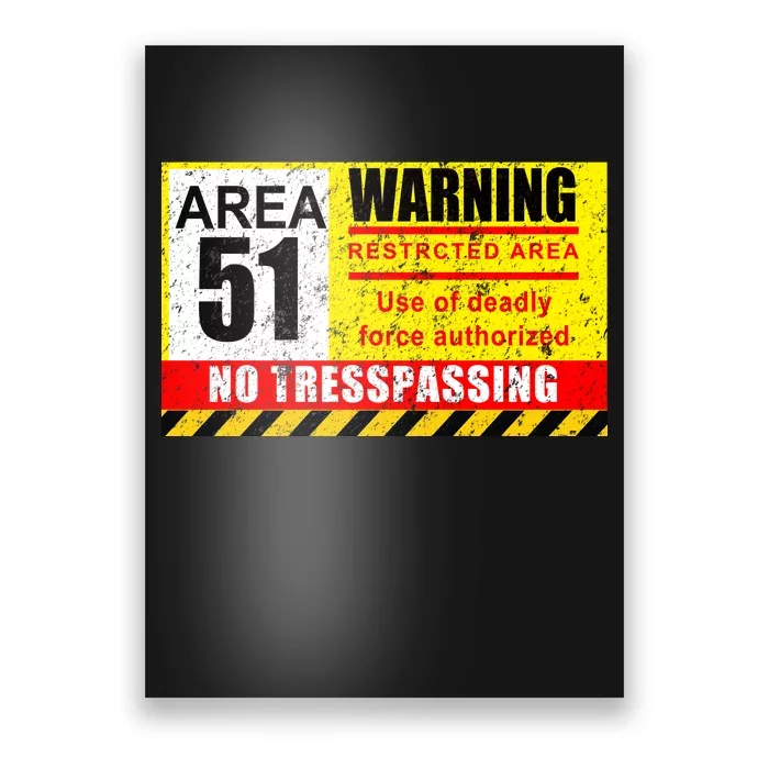 Restricted Area 51 No Trespassing Funny Poster