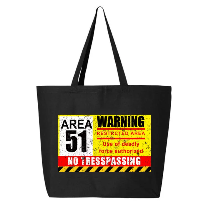 Restricted Area 51 No Trespassing Funny 25L Jumbo Tote